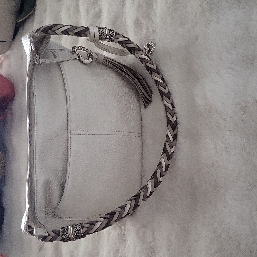 Brighton Cream Shoulder Bag with Beige Accents